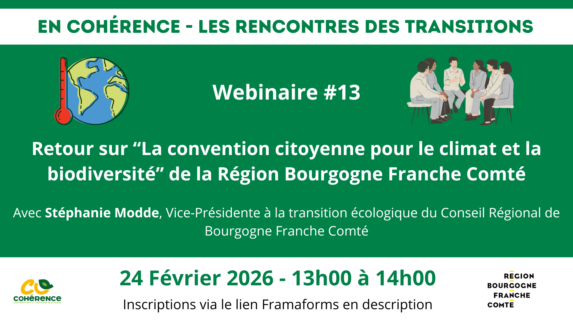 Webinaire – Retour d’expérience de la convention citoyenne Climat et Biodiversité de la Région Bourgogne Franche Comté